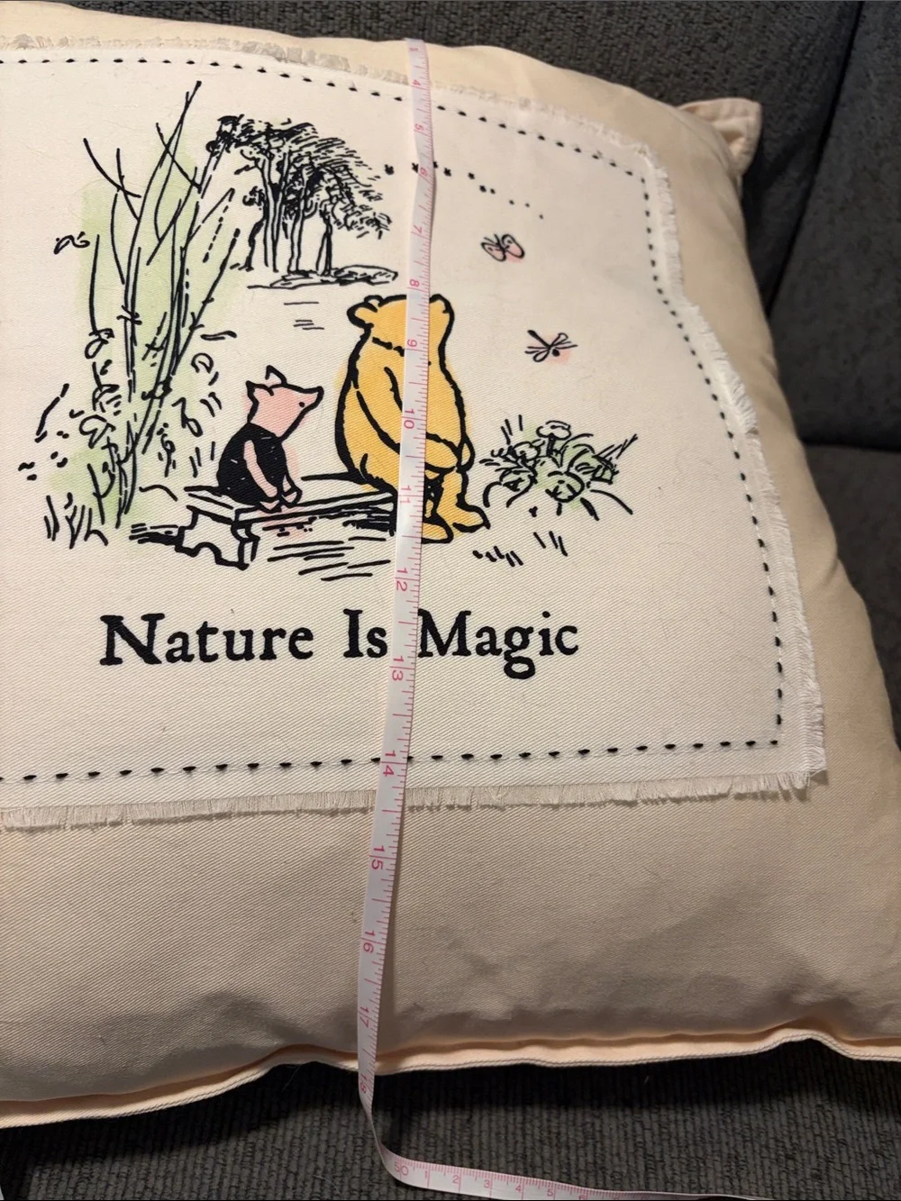Berkshire Cream Accent Pillow with Yellow Winnie-the-Pooh Illustration